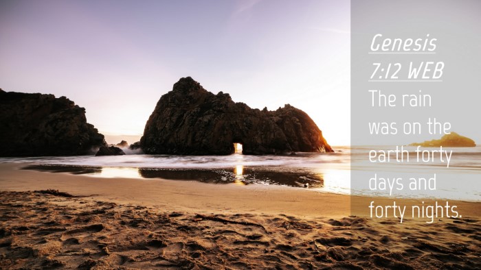 Picture 04 - Genesis 7:12 WEB Desktop Wallpaper - The rain was on the earth forty days and forty - Desktop Bible Verse Wallpaper