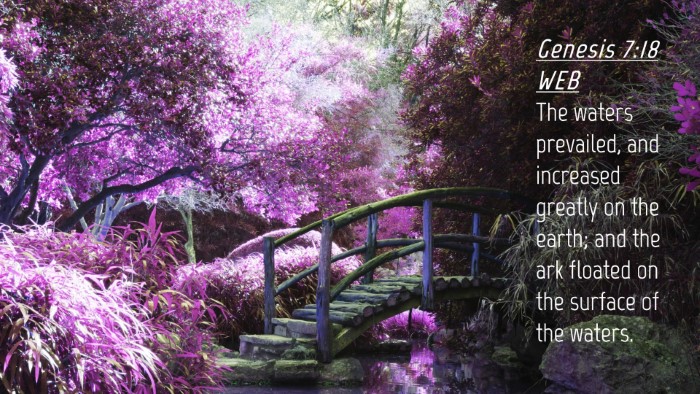 Picture 04 - Genesis 7:18 WEB Desktop Wallpaper - The waters prevailed, and increased greatly on - Desktop Bible Verse Wallpaper