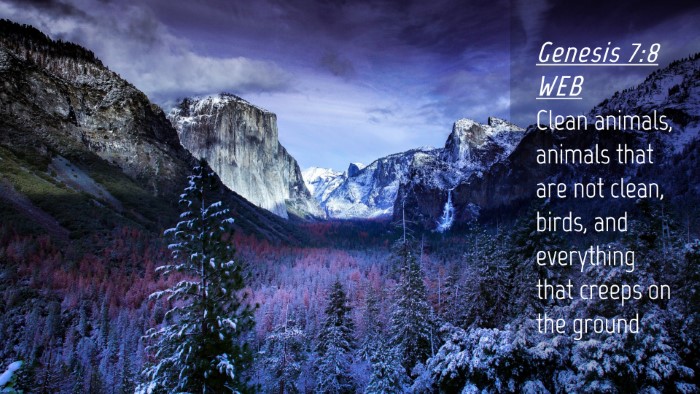 Picture 04 - Genesis 7:8 WEB Desktop Wallpaper - Clean animals, animals that are not clean, birds, - Desktop Bible Verse Wallpaper