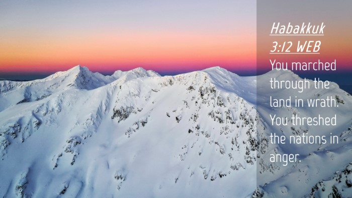 Picture 04 - Habakkuk 3:12 WEB Desktop Wallpaper - You marched through the land in wrath. You - Desktop Bible Verse Wallpaper