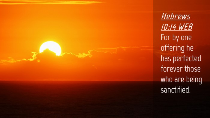 Picture 04 - Hebrews 10:14 WEB Desktop Wallpaper - For by one offering he has perfected forever - Desktop Bible Verse Wallpaper