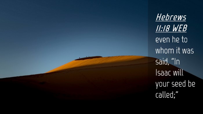 Picture 04 - Hebrews 11:18 WEB Desktop Wallpaper - even he to whom it was said, 