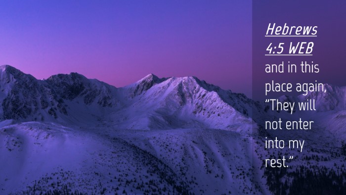 Picture 04 - Hebrews 4:5 WEB Desktop Wallpaper - and in this place again, 