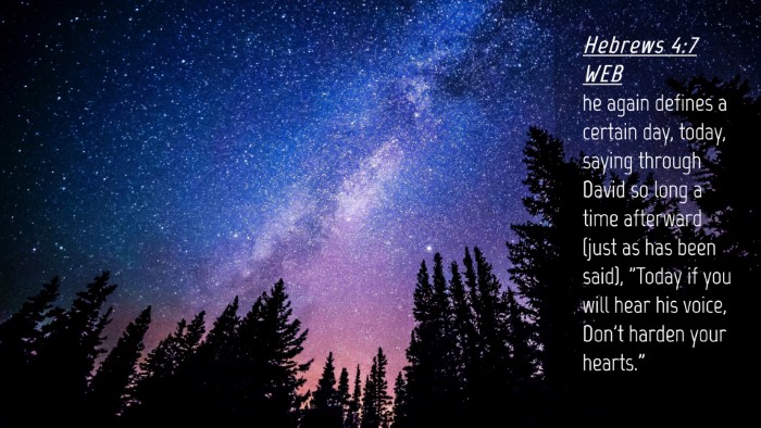 Picture 04 - Hebrews 4:7 WEB Desktop Wallpaper - he again defines a certain day, today, saying - Desktop Bible Verse Wallpaper