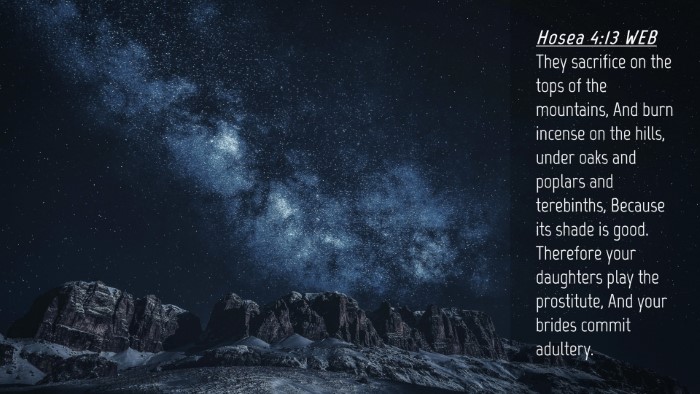 Picture 04 - Hosea 4:13 WEB Desktop Wallpaper - They sacrifice on the tops of the mountains, And - Desktop Bible Verse Wallpaper