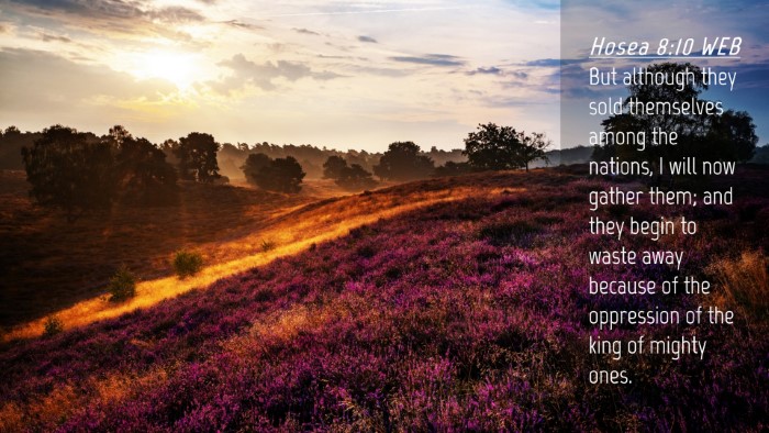 Picture 04 - Hosea 8:10 WEB Desktop Wallpaper - But although they sold themselves among the - Desktop Bible Verse Wallpaper