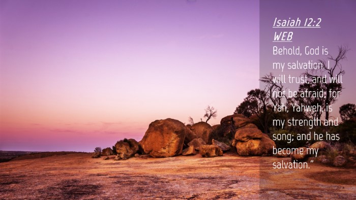 Picture 04 - Isaiah 12:2 WEB Desktop Wallpaper - Behold, God is my salvation. I will trust, and - Desktop Bible Verse Wallpaper