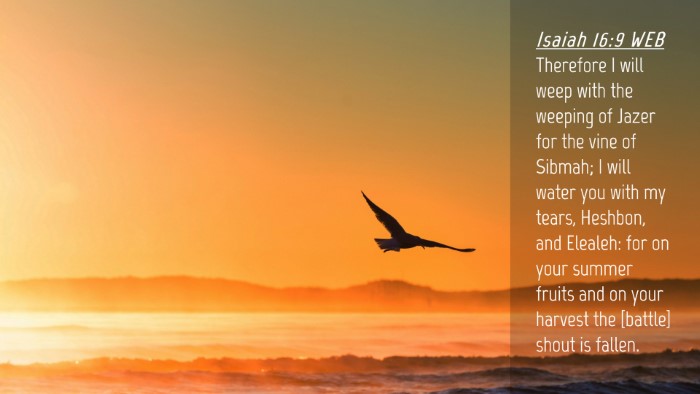 Picture 04 - Isaiah 16:9 WEB Desktop Wallpaper - Therefore I will weep with the weeping of Jazer - Desktop Bible Verse Wallpaper