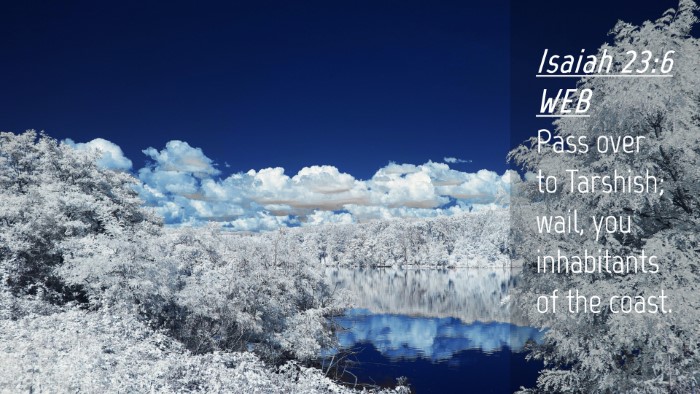 Picture 04 - Isaiah 23:6 WEB Desktop Wallpaper - Pass over to Tarshish; wail, you inhabitants of - Desktop Bible Verse Wallpaper