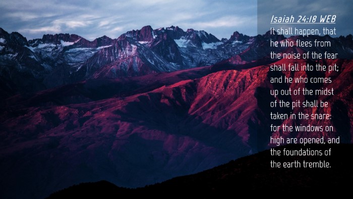 Picture 04 - Isaiah 24:18 WEB Desktop Wallpaper - It shall happen, that he who flees from the noise - Desktop Bible Verse Wallpaper
