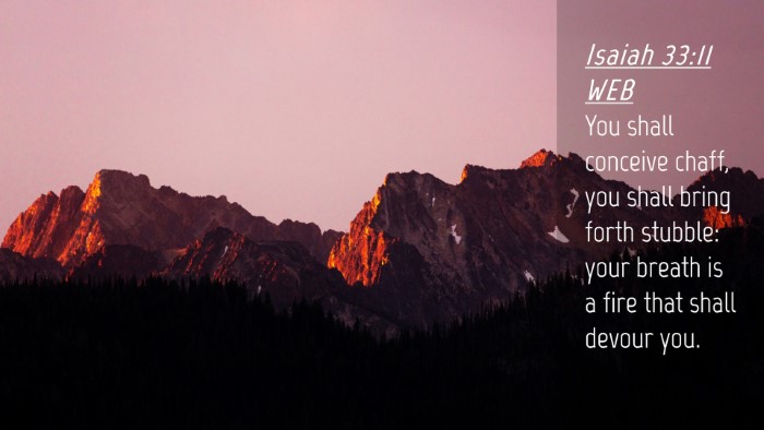 Picture 04 - Isaiah 33:11 WEB Desktop Wallpaper - You shall conceive chaff, you shall bring forth - Desktop Bible Verse Wallpaper