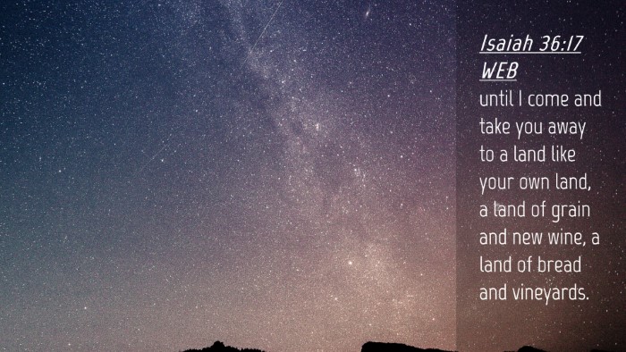 Picture 04 - Isaiah 36:17 WEB Desktop Wallpaper - until I come and take you away to a land like - Desktop Bible Verse Wallpaper