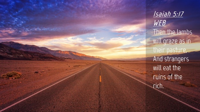 Picture 04 - Isaiah 5:17 WEB Desktop Wallpaper - Then the lambs will graze as in their pasture, - Desktop Bible Verse Wallpaper