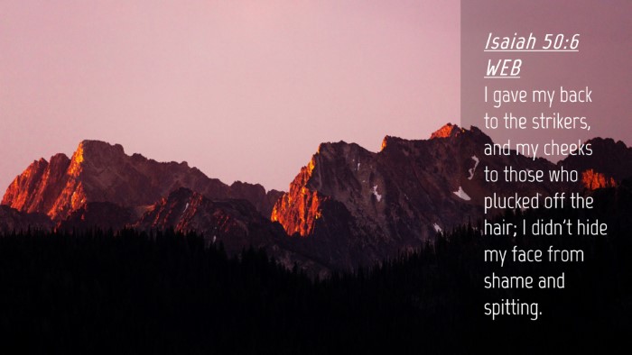 Picture 04 - Isaiah 50:6 WEB Desktop Wallpaper - I gave my back to the strikers, and my cheeks to - Desktop Bible Verse Wallpaper