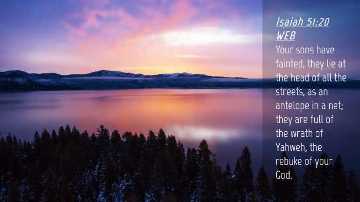 Picture 04 - Isaiah 51:20 WEB Desktop Wallpaper - Your sons have fainted, they lie at the head of - Desktop Bible Verse Wallpaper