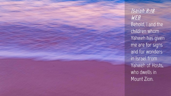 Picture 04 - Isaiah 8:18 WEB Desktop Wallpaper - Behold, I and the children whom Yahweh has given - Desktop Bible Verse Wallpaper