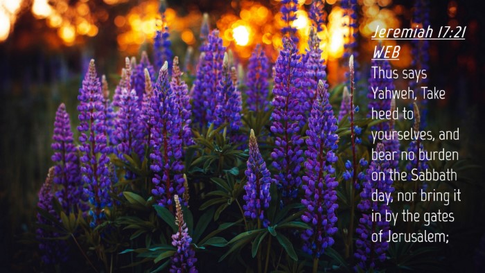 Picture 04 - Jeremiah 17:21 WEB Desktop Wallpaper - Thus says Yahweh, Take heed to yourselves, and - Desktop Bible Verse Wallpaper