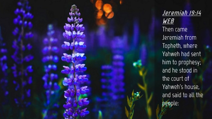 Picture 04 - Jeremiah 19:14 WEB Desktop Wallpaper - Then came Jeremiah from Topheth, where Yahweh had - Desktop Bible Verse Wallpaper