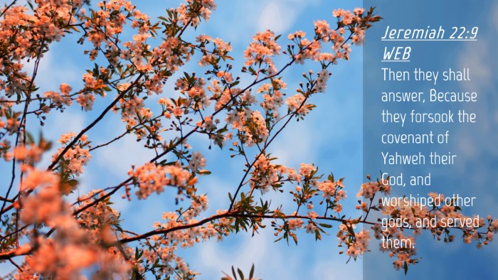 Picture 04 - Jeremiah 22:9 WEB Desktop Wallpaper - Then they shall answer, Because they forsook the - Desktop Bible Verse Wallpaper