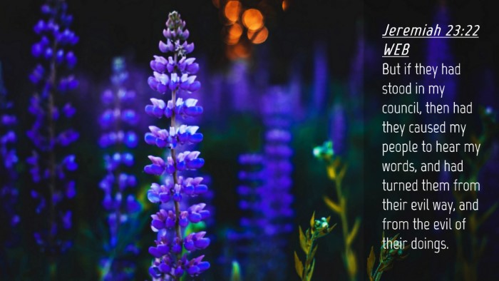 Picture 04 - Jeremiah 23:22 WEB Desktop Wallpaper - But if they had stood in my council, then had - Desktop Bible Verse Wallpaper