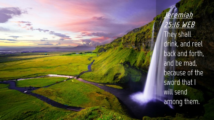 Picture 04 - Jeremiah 25:16 WEB Desktop Wallpaper - They shall drink, and reel back and forth, and be - Desktop Bible Verse Wallpaper