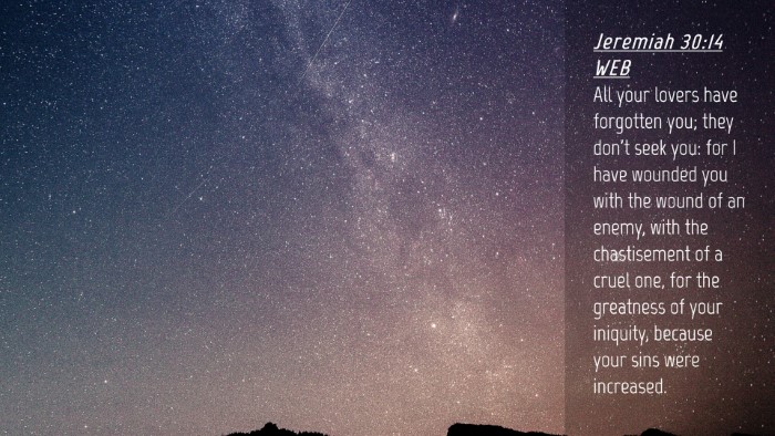 Picture 04 - Jeremiah 30:14 WEB Desktop Wallpaper - All your lovers have forgotten you; they don't - Desktop Bible Verse Wallpaper