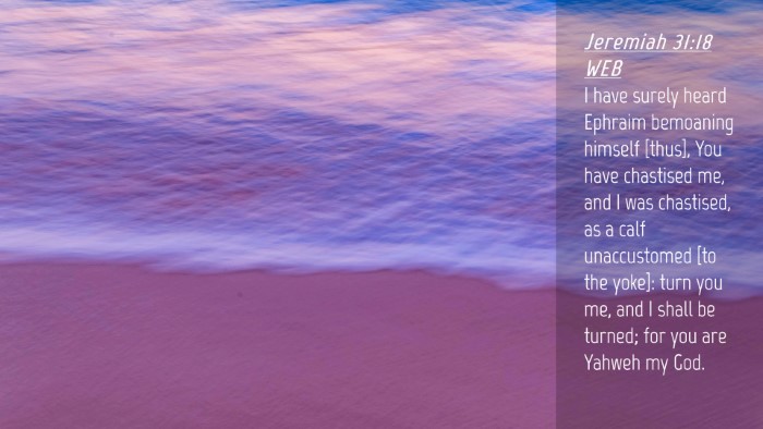 Picture 04 - Jeremiah 31:18 WEB Desktop Wallpaper - I have surely heard Ephraim bemoaning himself - Desktop Bible Verse Wallpaper