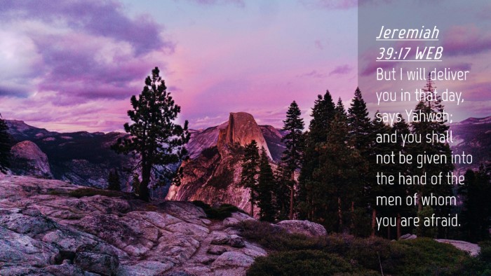 Picture 04 - Jeremiah 39:17 WEB Desktop Wallpaper - But I will deliver you in that day, says Yahweh; - Desktop Bible Verse Wallpaper