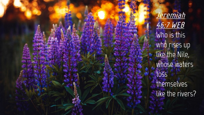 Picture 04 - Jeremiah 46:7 WEB Desktop Wallpaper - Who is this who rises up like the Nile, whose - Desktop Bible Verse Wallpaper