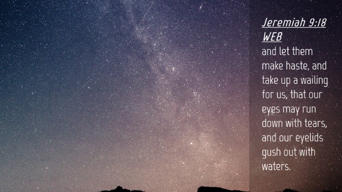 Picture 04 - Jeremiah 9:18 WEB Desktop Wallpaper - and let them make haste, and take up a wailing - Desktop Bible Verse Wallpaper