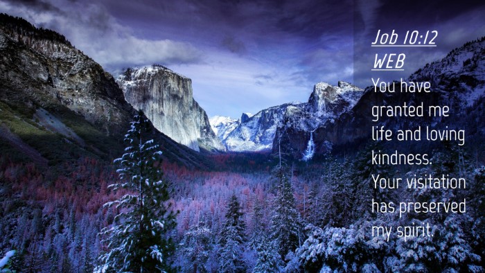 Picture 04 - Job 10:12 WEB Desktop Wallpaper - You have granted me life and loving kindness. - Desktop Bible Verse Wallpaper