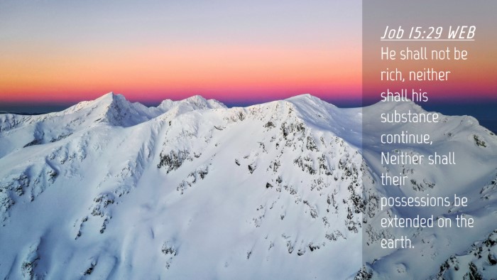 Picture 04 - Job 15:29 WEB Desktop Wallpaper - He shall not be rich, neither shall his substance - Desktop Bible Verse Wallpaper