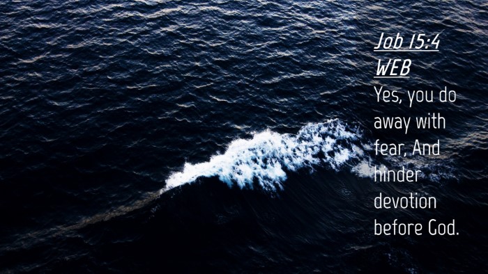 Picture 04 - Job 15:4 WEB Desktop Wallpaper - Yes, you do away with fear, And hinder devotion - Desktop Bible Verse Wallpaper