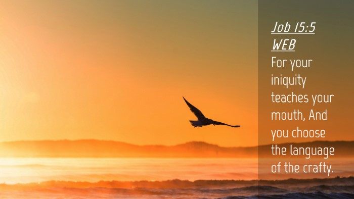 Picture 04 - Job 15:5 WEB Desktop Wallpaper - For your iniquity teaches your mouth, And you - Desktop Bible Verse Wallpaper
