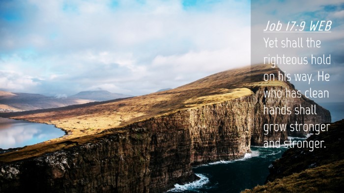 Picture 04 - Job 17:9 WEB Desktop Wallpaper - Yet shall the righteous hold on his way. He who - Desktop Bible Verse Wallpaper