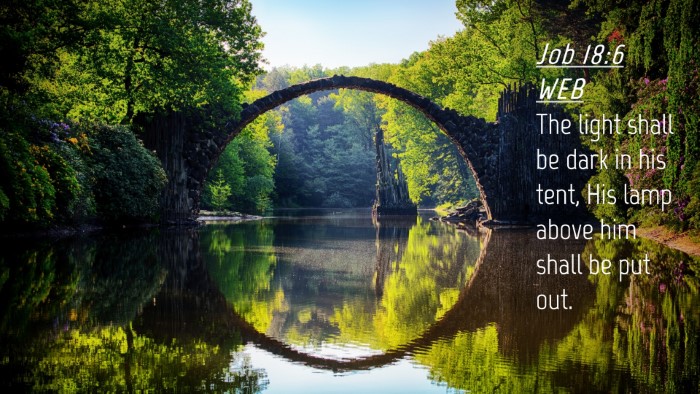 Picture 04 - Job 18:6 WEB Desktop Wallpaper - The light shall be dark in his tent, His lamp - Desktop Bible Verse Wallpaper