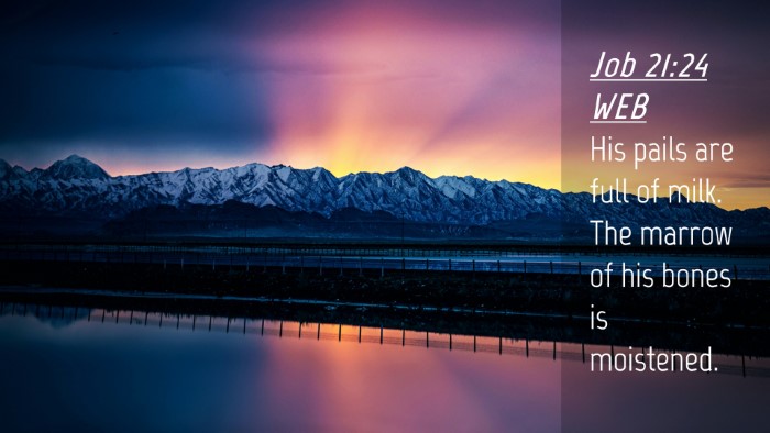 Picture 04 - Job 21:24 WEB Desktop Wallpaper - His pails are full of milk. The marrow of his - Desktop Bible Verse Wallpaper