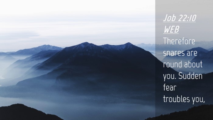 Picture 04 - Job 22:10 WEB Desktop Wallpaper - Therefore snares are round about you. Sudden fear - Desktop Bible Verse Wallpaper