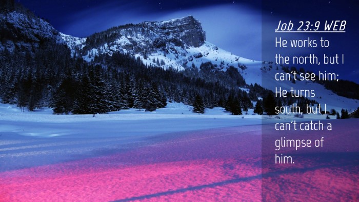 Picture 04 - Job 23:9 WEB Desktop Wallpaper - He works to the north, but I can't see him; He - Desktop Bible Verse Wallpaper