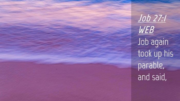 Picture 04 - Job 27:1 WEB Desktop Wallpaper - Job again took up his parable, and - Desktop Bible Verse Wallpaper