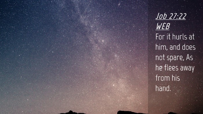 Picture 04 - Job 27:22 WEB Desktop Wallpaper - For it hurls at him, and does not spare, As he - Desktop Bible Verse Wallpaper