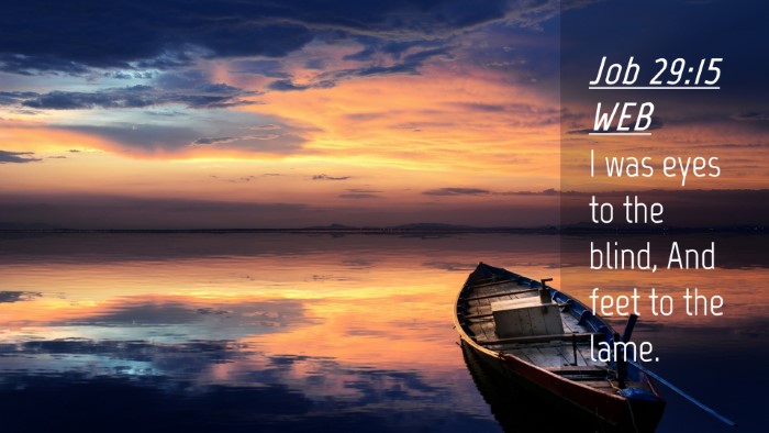 Picture 04 - Job 29:15 WEB Desktop Wallpaper - I was eyes to the blind, And feet to the - Desktop Bible Verse Wallpaper