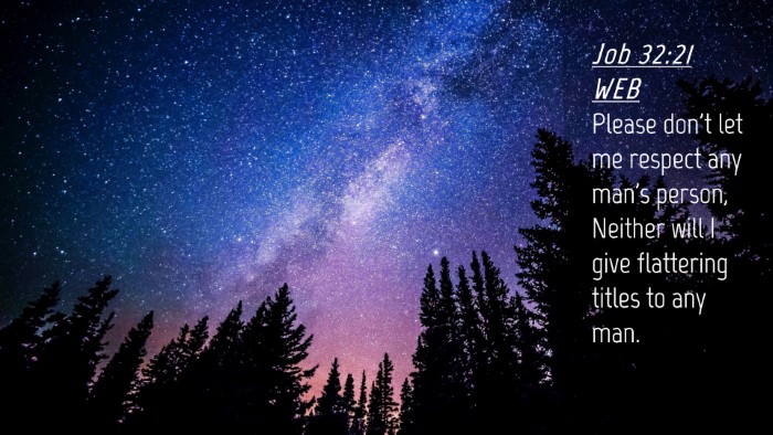 Picture 04 - Job 32:21 WEB Desktop Wallpaper - Please don't let me respect any man's person, - Desktop Bible Verse Wallpaper