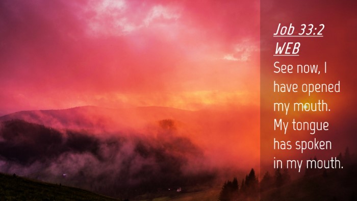 Picture 04 - Job 33:2 WEB Desktop Wallpaper - See now, I have opened my mouth. My tongue has - Desktop Bible Verse Wallpaper