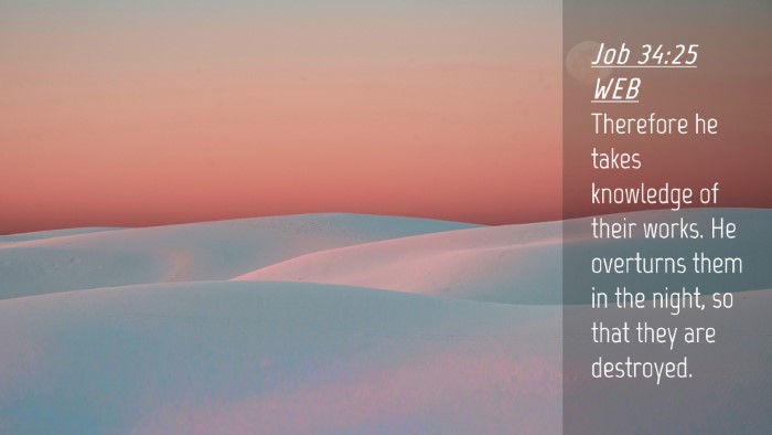 Picture 04 - Job 34:25 WEB Desktop Wallpaper - Therefore he takes knowledge of their works. He - Desktop Bible Verse Wallpaper