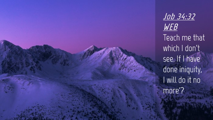Picture 04 - Job 34:32 WEB Desktop Wallpaper - Teach me that which I don't see. If I have done - Desktop Bible Verse Wallpaper