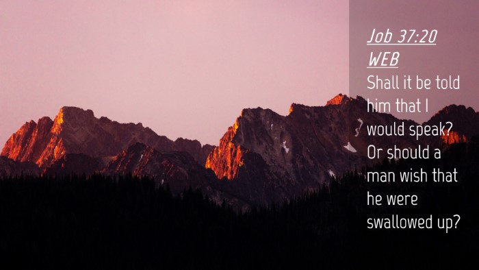 Picture 04 - Job 37:20 WEB Desktop Wallpaper - Shall it be told him that I would speak? Or - Desktop Bible Verse Wallpaper