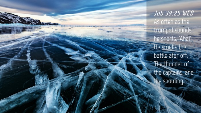 Picture 04 - Job 39:25 WEB Desktop Wallpaper - As often as the trumpet sounds he snorts, 'Aha!' - Desktop Bible Verse Wallpaper