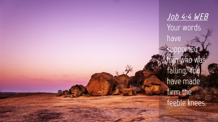Picture 04 - Job 4:4 WEB Desktop Wallpaper - Your words have supported him who was falling, - Desktop Bible Verse Wallpaper