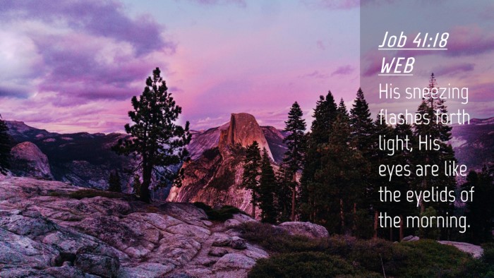Picture 04 - Job 41:18 WEB Desktop Wallpaper - His sneezing flashes forth light, His eyes are - Desktop Bible Verse Wallpaper